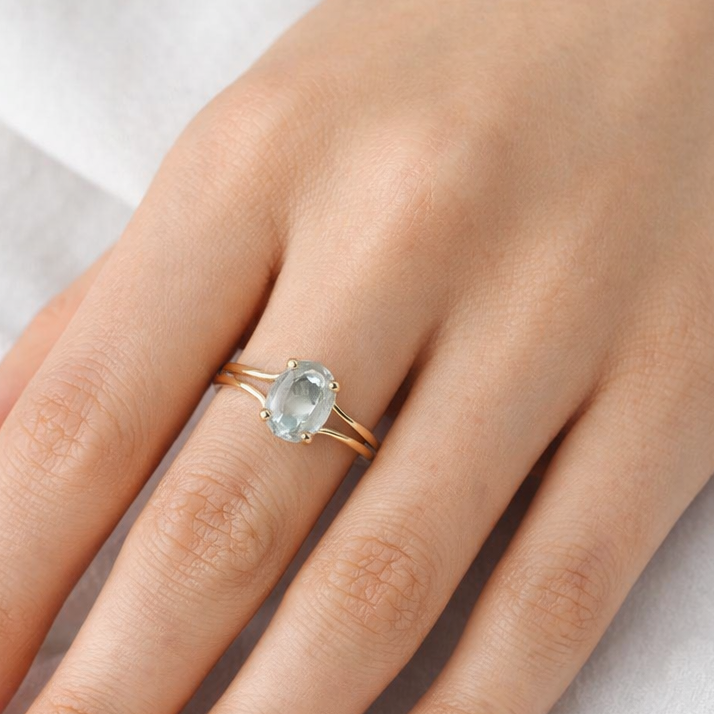 Bague Solitaire en Or Jaune 18k - 1.82 G