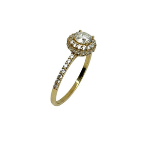 Solitaire en Or Jaune 18k et Oxyde de Zirconium