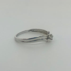 Bague Solitaire Or Blanc avec Diamant 18K