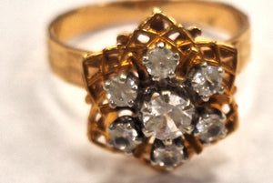 Bague Chou Or Jaune 18 Carats avec Topazes Naturelles