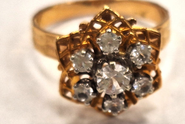 Bague Chou Or Jaune 18 Carats avec Topazes Naturelles