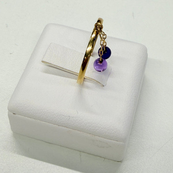 Bague en Or 18k avec 2 Améthystes