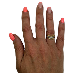 Jonc en or jaune 18K avec oxyde de zirconium - T 52