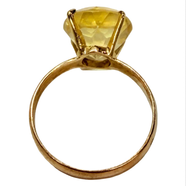 Bague avec Citrine en Or Jaune 18K