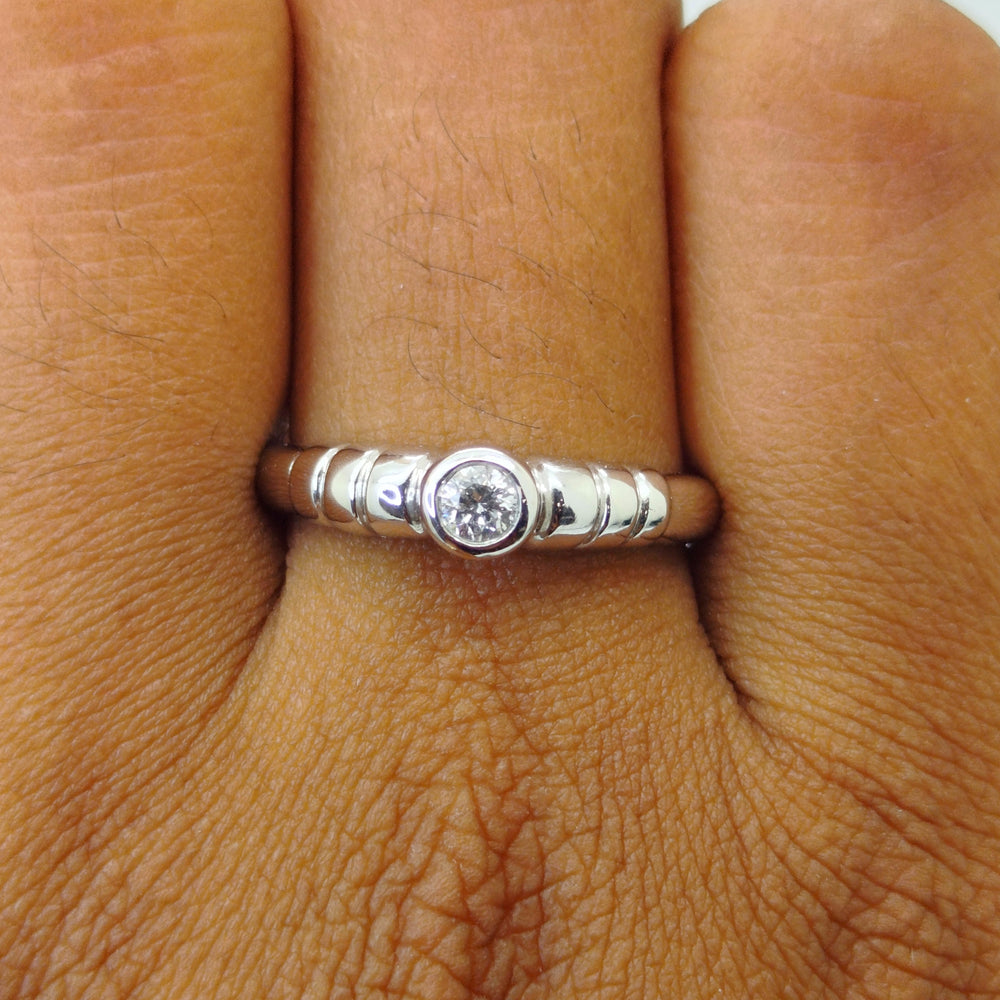 Bague Solitaire Diamant en Or Blanc 18K - Taille 56 - 3.2G