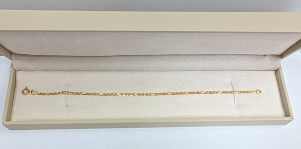 Bracelet Maille Figaro Or Jaune 18K 2.06 Grs