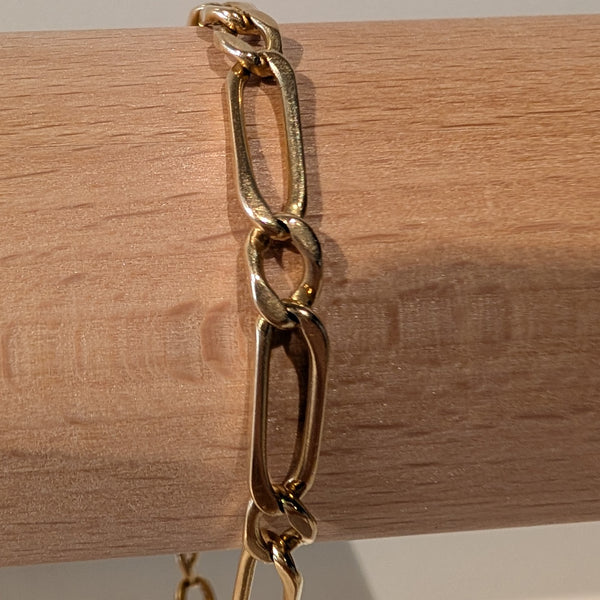 Bracelet Maillon Figaro en Or Jaune 18 K - 12.45 Grs