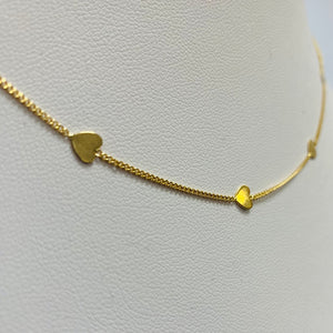 Collier Ras du Cou en Or Jaune 18K motif à coeur