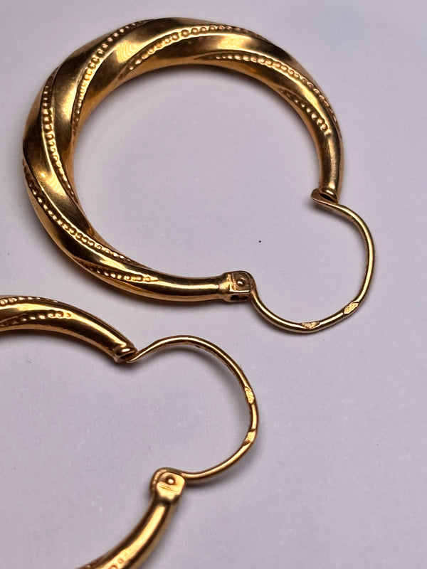Boucles créoles en or jaune 18K 2.03 Grs