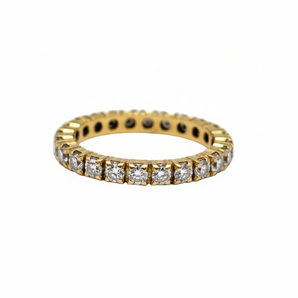 Bague tour complet en or Jaune 18k avec diamants