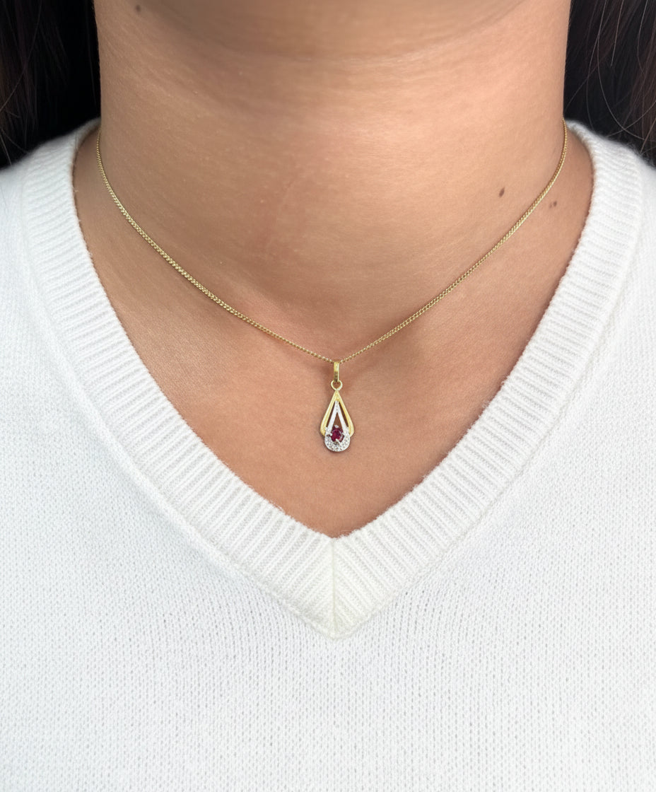 Pendentif en Or Jaune et Blanc 18K - 0.55 Grs