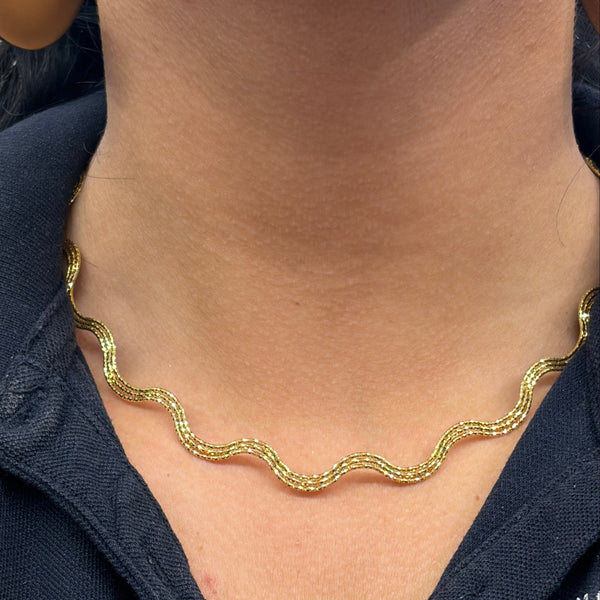 Collier Ras du Cou en Or Jaune 18K