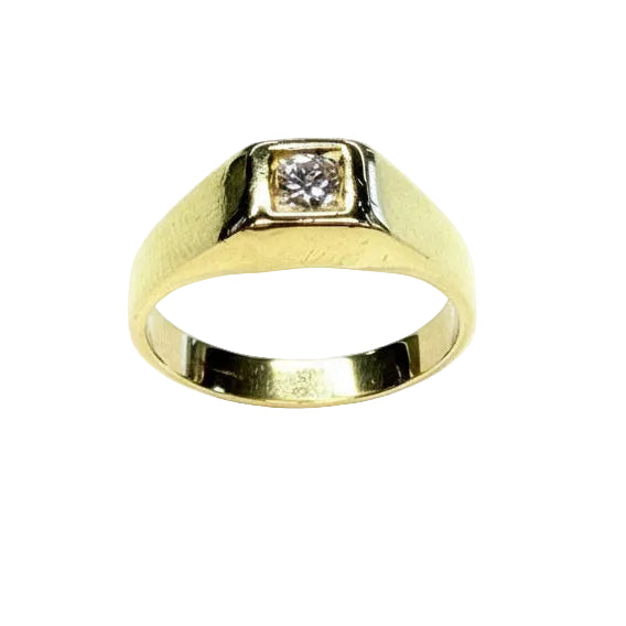 Bague Chevalière en Or jaune 18K - 3.67G - Taille 47