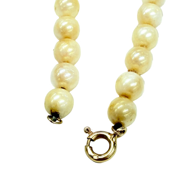 Collier ras du cou en Or Jaune avec Perles d'eau