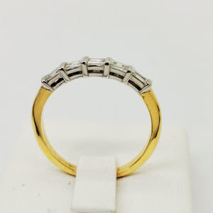 Bague en Or Jaune 18K avec Diamants - Taille 54 - 2.73g