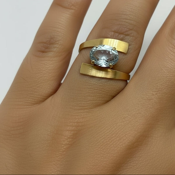 Solitaire en Or Jaune 18K - Taille 53