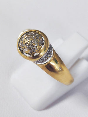 Superbe Bague Or jaune 18K 7 Diamants