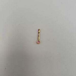 Pendentif Solitaire en Or Jaune Diamants et Saphir 18K