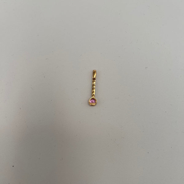 Pendentif Solitaire en Or Jaune Diamants et Saphir 18K
