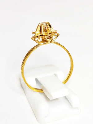 Bagues Chou en Or Jaune 18K avec Oxyde de Zirconium