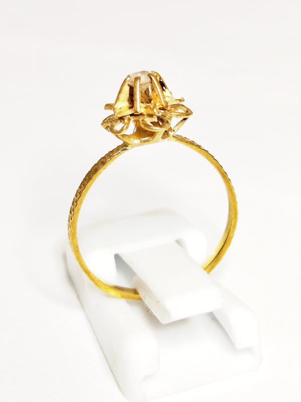 Bagues Chou en Or Jaune 18K avec Oxyde de Zirconium