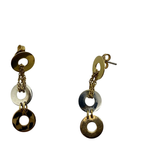 Boucles d'oreilles Pendantes en Or Jaune et Or Blanc