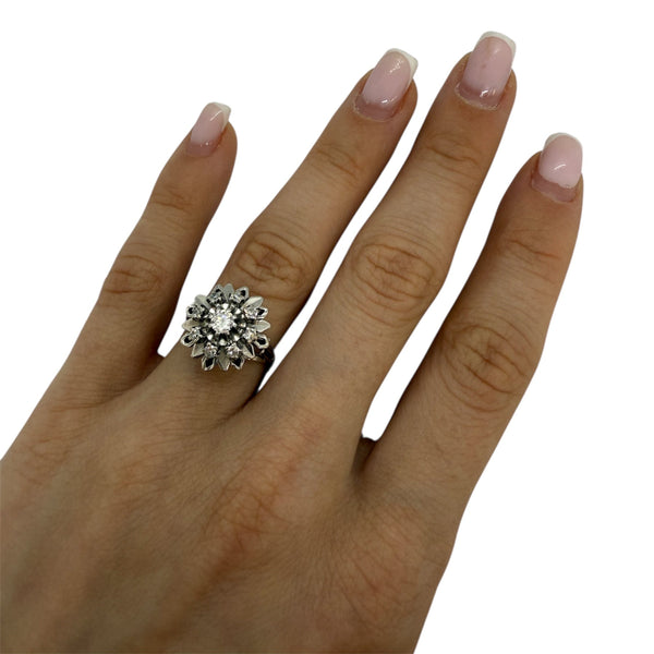 Bague en Or Blanc 18 Carats avec Diamants – T 52