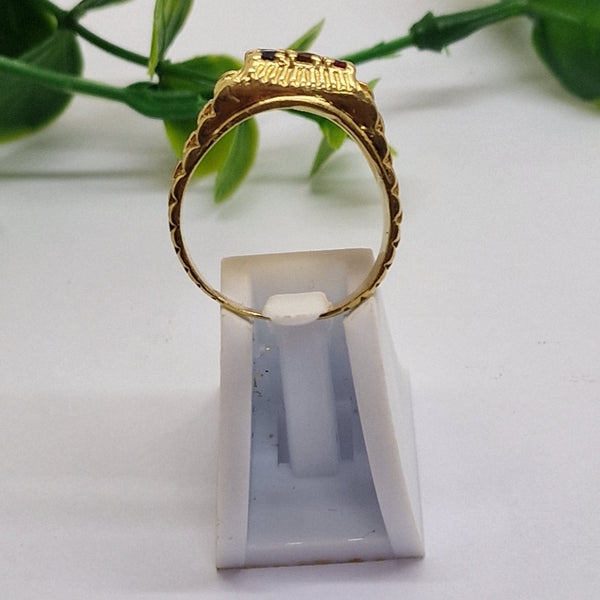 Bague Chevalière en OR Jaune 9 Planète 18 K avec Oxyde de Zirconium - T 61