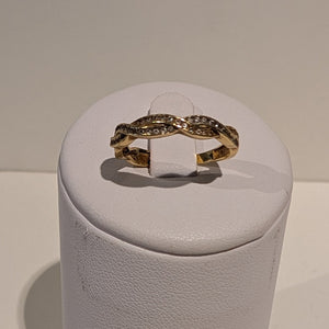 Bague Tressée en Or Jaune 18K - Taille 52