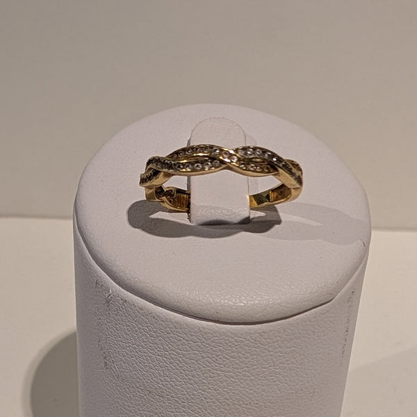 Bague Tressée en Or Jaune 18K - Taille 52