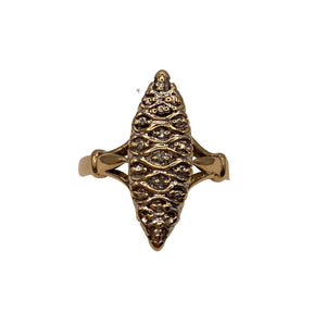 Bague Marquise en Or Jaune et Or blanc - Taille 53