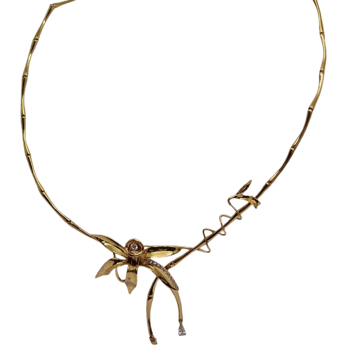Collier Princesse en Or Jaune 18 Carats avec Oxyde de Zirconium - 19.54 Grs