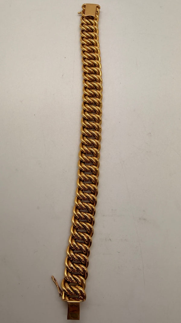 Bracelet Gourmette en Or Jaune 18K - 28.56g