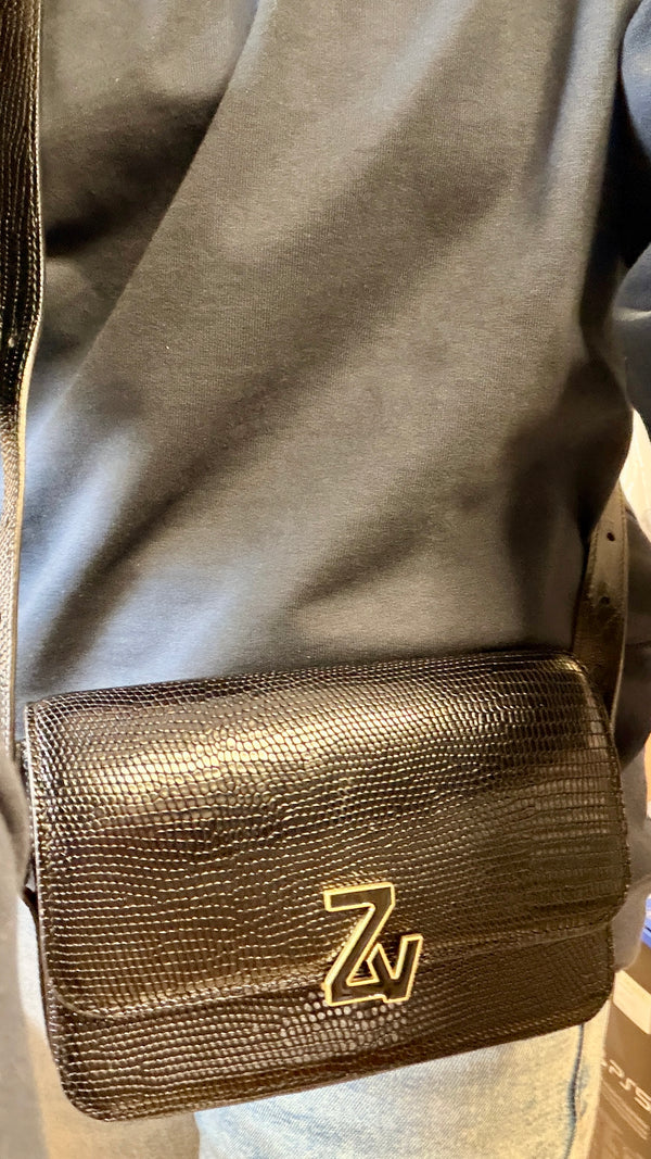 Sac à main Zadig et Voltaire en cuir noir croco