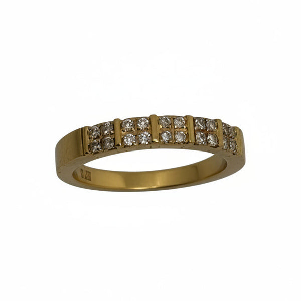 Bagues Demi Tour Or Jaune 18K et Diamants - Taille 52 - 4G