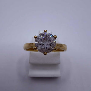 Bague en Or jaune 18 carats sertie d’oxyde de zirconium – Taille 51.5