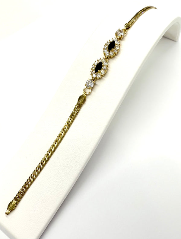 Parure 18K Collier, Bracelet et Boucles d'oreille Saphirs et Zirconiums