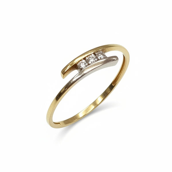 Bagues en or jaune et blanc 18k - 2.22 G - Taille : 50