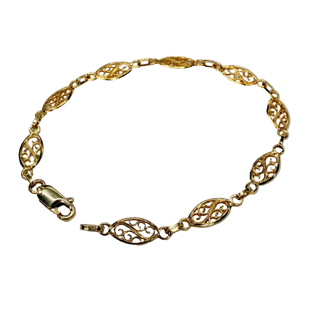 Bracelet maille filigrane en or jaune 18k - 18cm - 4.48gr