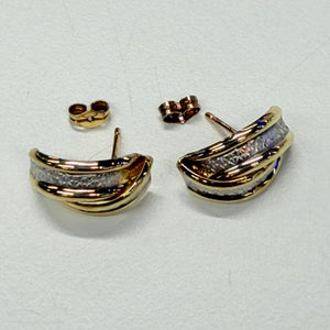 Boucles d'oreilles en Or jaune et blanc 18K - 2.07G