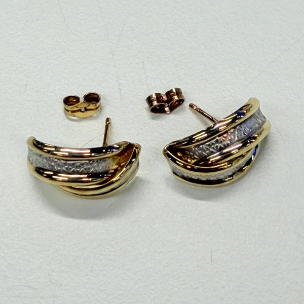 Boucles d'oreilles en Or jaune et blanc 18K - 2.07G