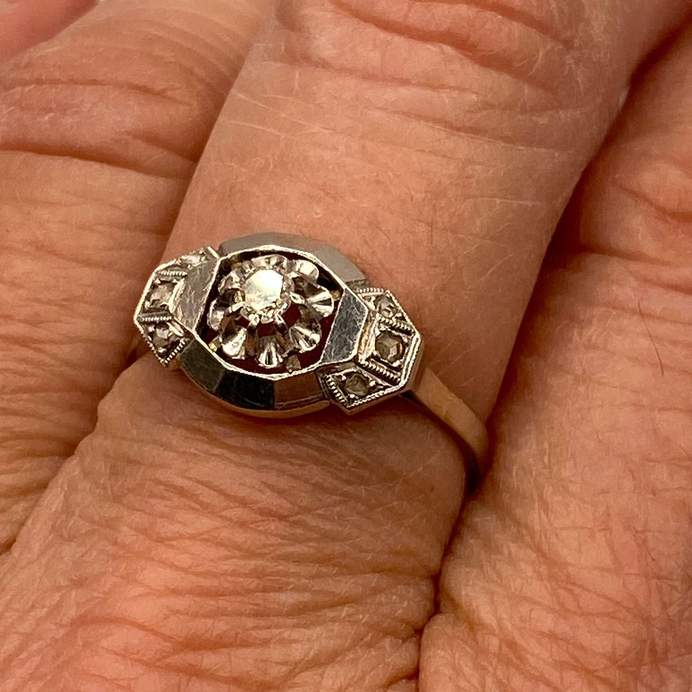 Bague en or gris 18K - Taille 56