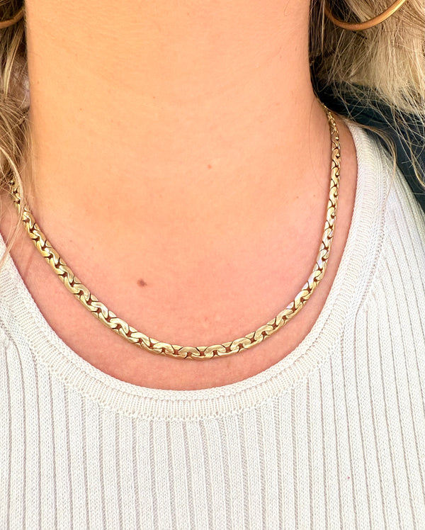 Collier Or Maille Haricot