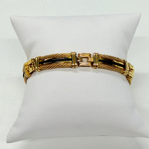 Bracelet Gourmette Fantaisie en Or Jaune 18k