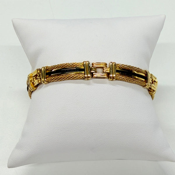 Bracelet Gourmette Fantaisie en Or Jaune 18k