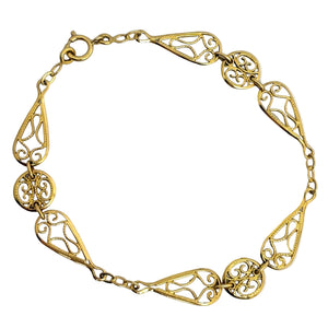 Bracelet Maillon Maille Filigrane Or Jaune 18K - 3.93Grs