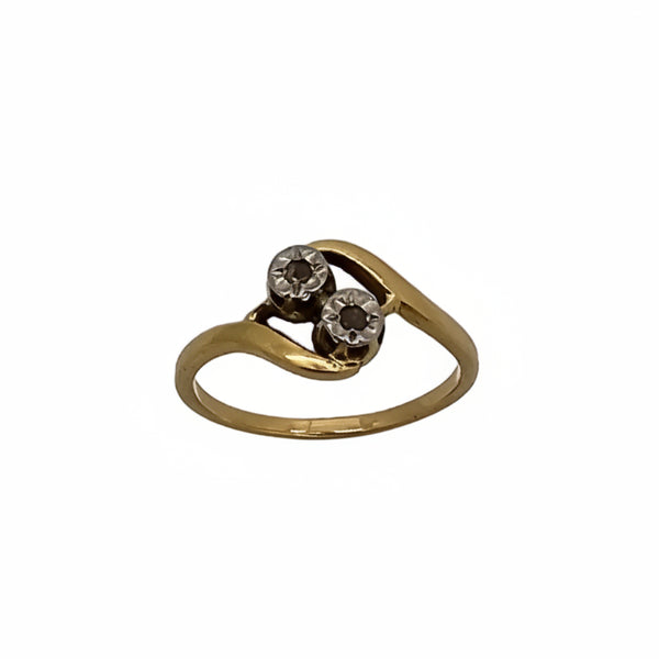 Bague Solitaire Or Jaune 18K - 2.57 G - Taille 57 Diamant