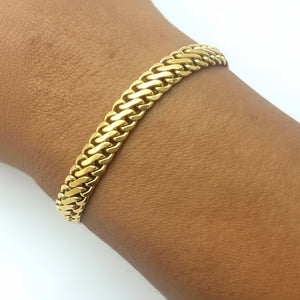 Bracelet Gourmette en Or Jaune Maille Anglaise 18K