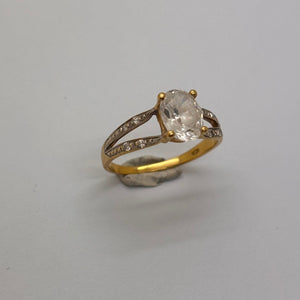 Bague Empierrée en Or Jaune 18 Carats - Taille 50