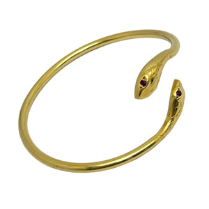 Bracelet Jonc en or jaune avec 4 Rubis 18 K - 10.71 Grs